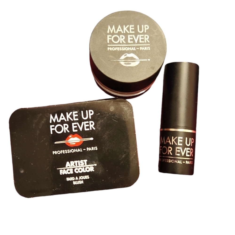 Make Up For Ever Makeup Minis Bundle NEW Finishing Powder Lipstick Blush